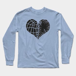 Black Broken Heart - Scratch & Cut Design Long Sleeve T-Shirt